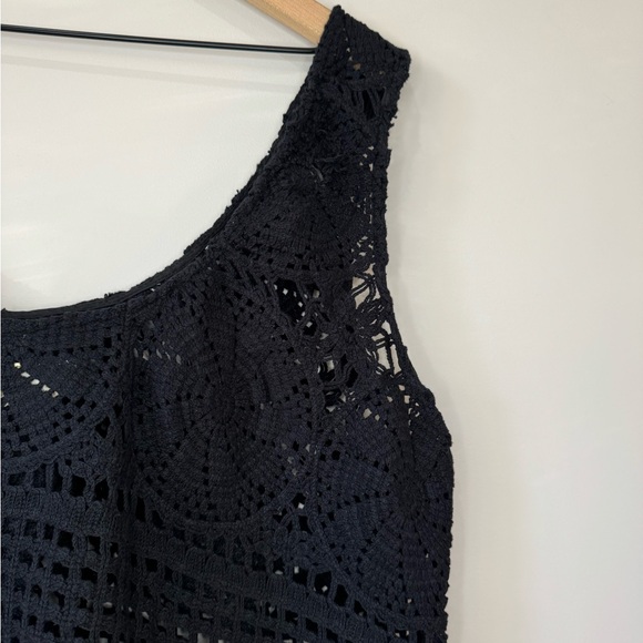 Jen’s Pirate Booty Free People Black Crochet cropped Women's Tank Top size XL - Picture 8 of 11